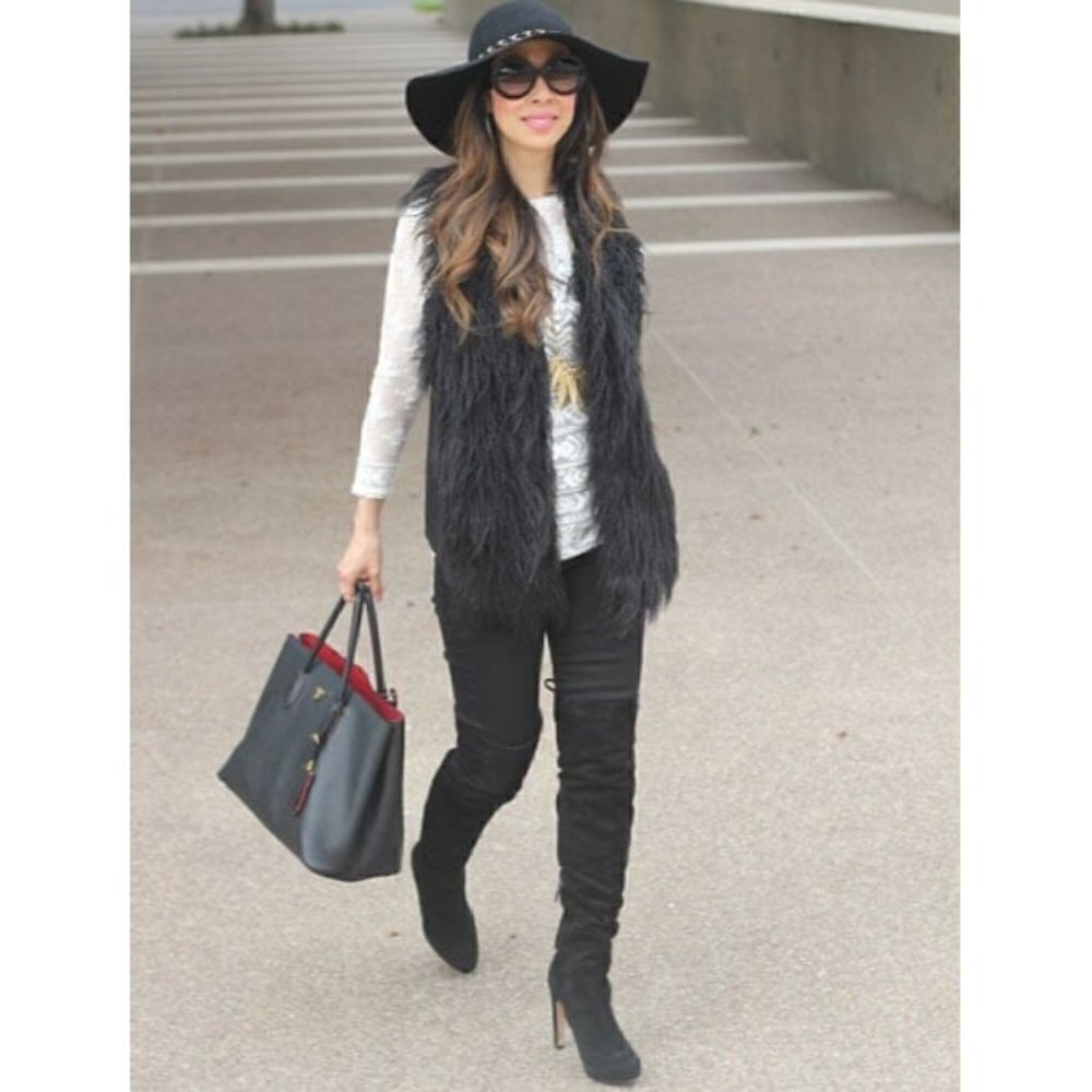 Cabi infinite Faux Fur open vest